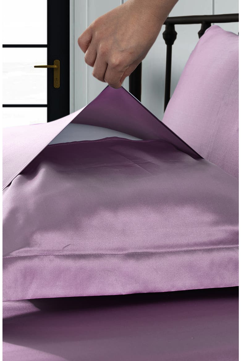 Pure Mulberry Silk Oxford Envelope Luxury Pillowcase, Alternate, color, Lavender