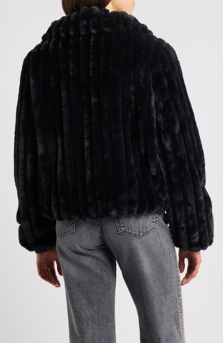 Save The Duck Elina Water Repellent Faux Fur Jacket, Alternate, color, Black