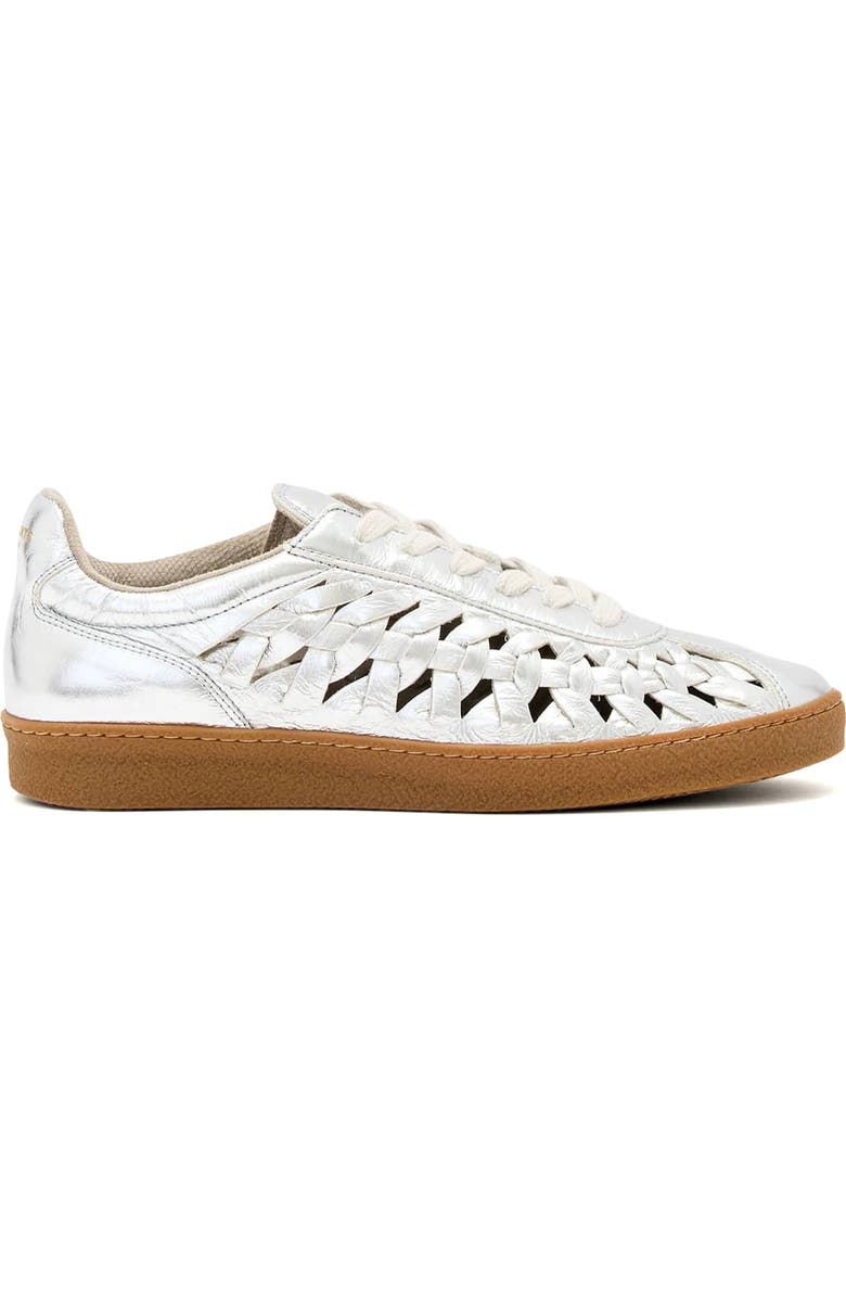AllSaints Velma Woven Sneaker, Alternate, color, Silver Shine