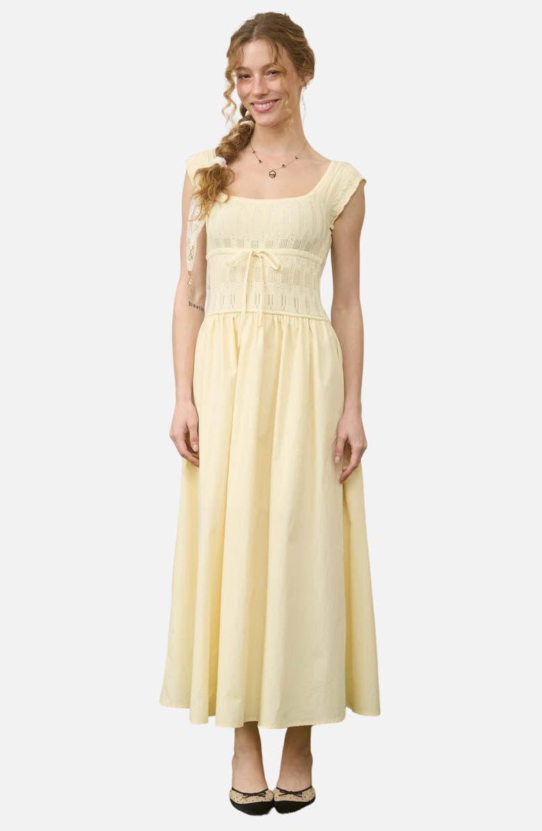 Blu Pepper Cap Sleeve Midi Dress, Alternate, color, Butter Yellow