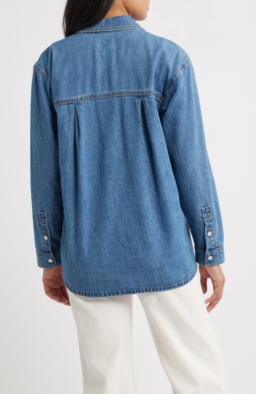 City Blues Gramercy Oversize Denim Snap-up Shirt In Blue