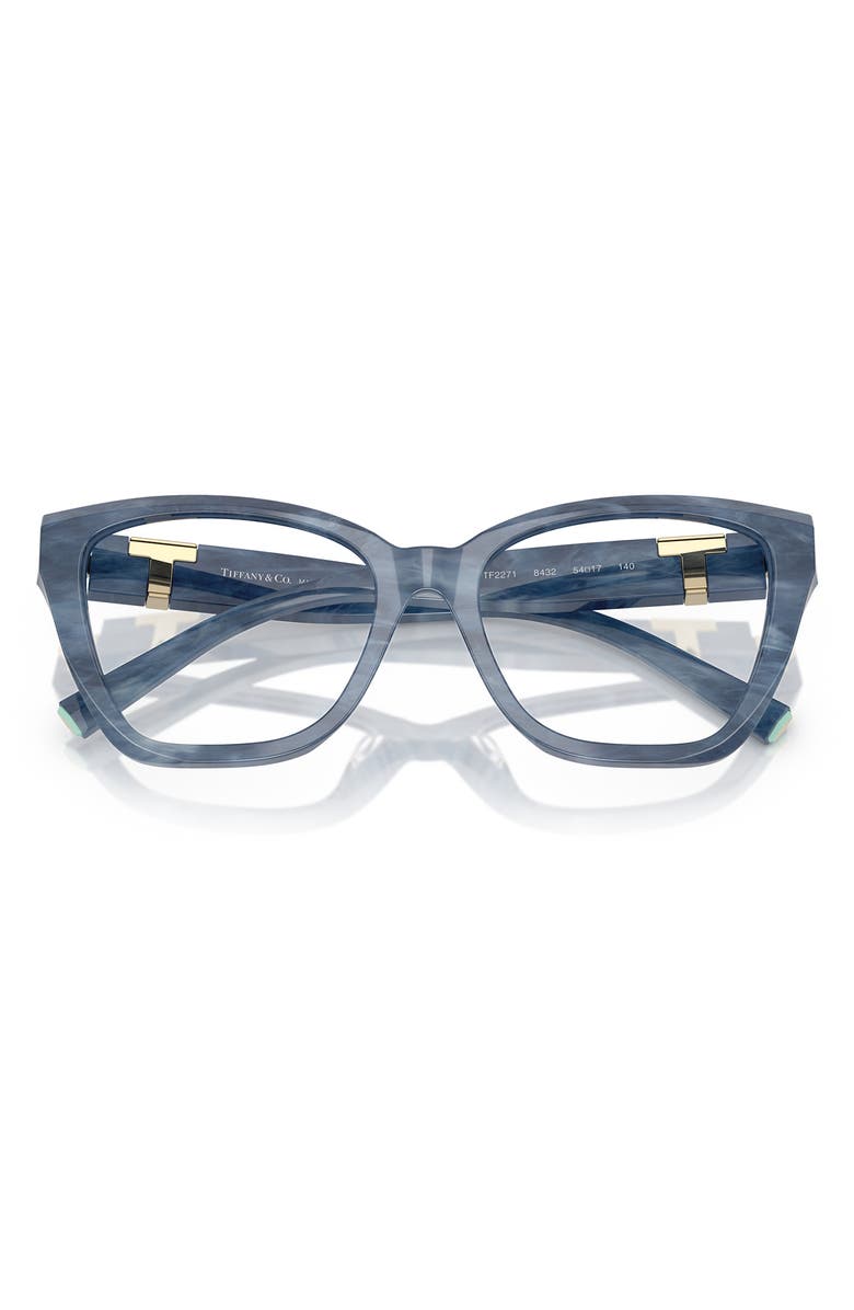 Tiffany & Co. 52mm Cat Eye Optical Glasses, Alternate, color, Striped Tanzanite / Demo Lens