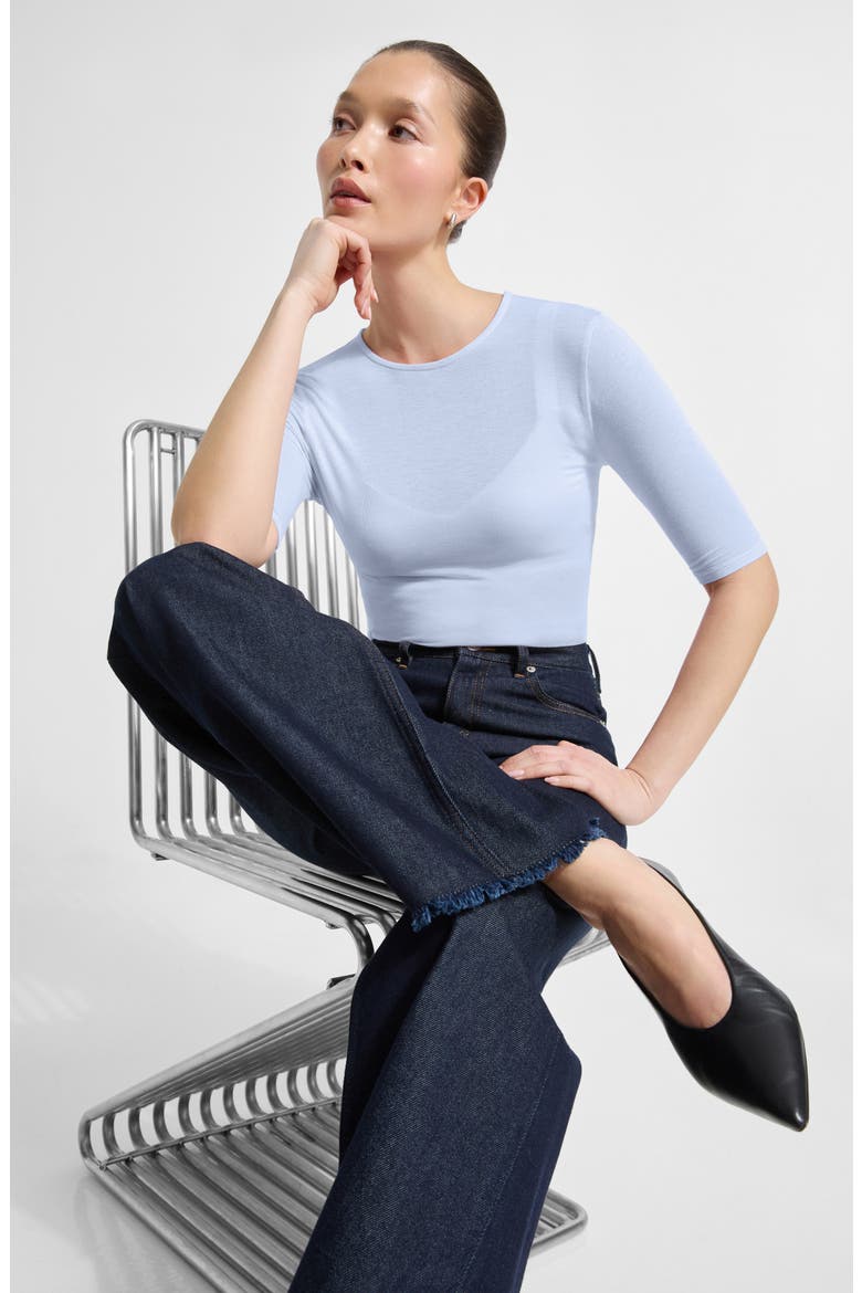 Frankie Sheer Jersey Top, Alternate, color, ICE BLUE