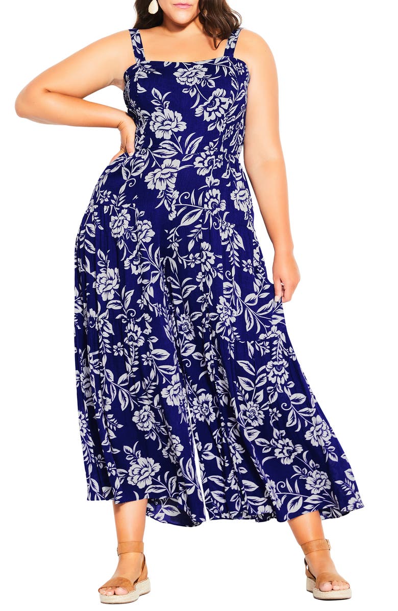 City Chic Castaway Floral Jumpsuit, Main, color,