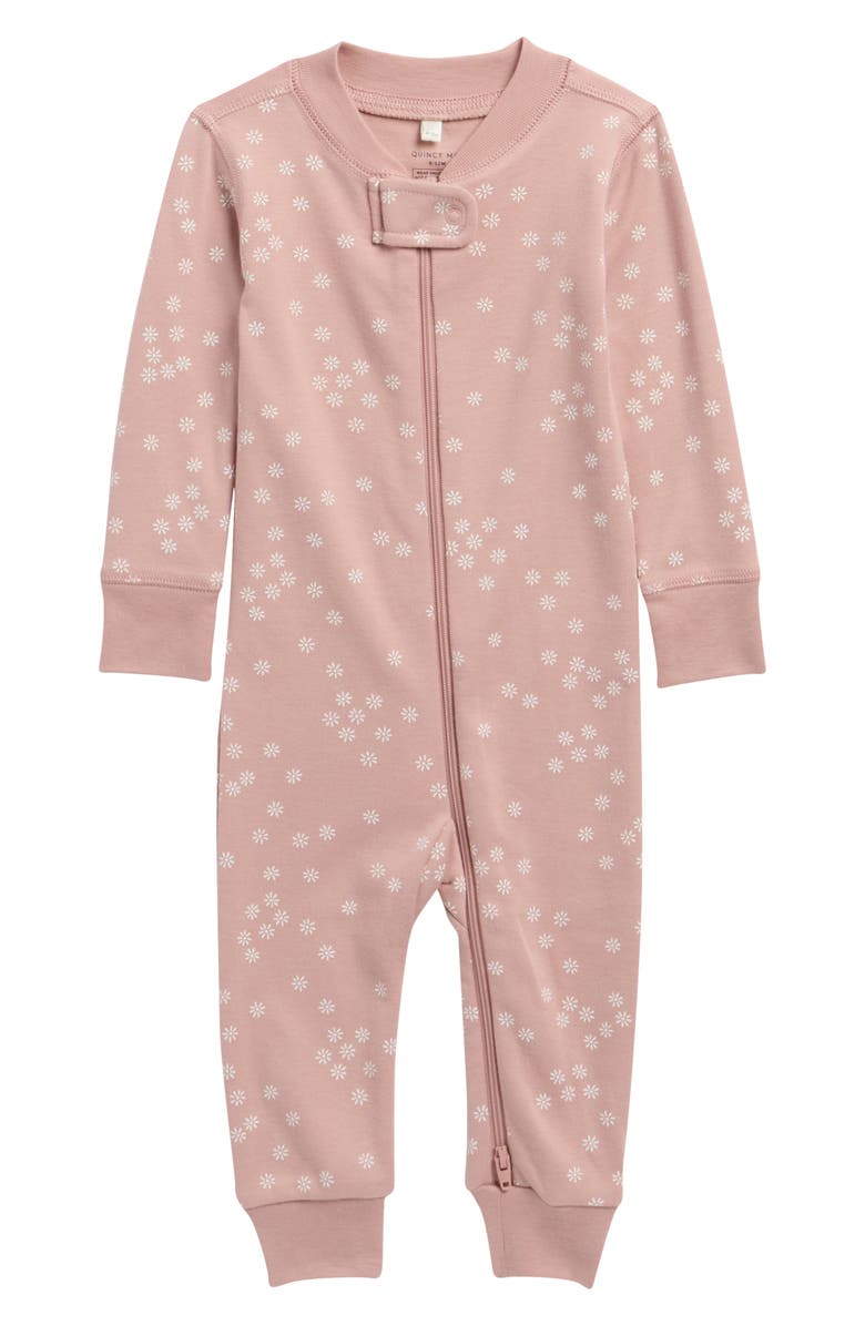 QUINCY MAE Zip Front Romper, Main, color, Mauve