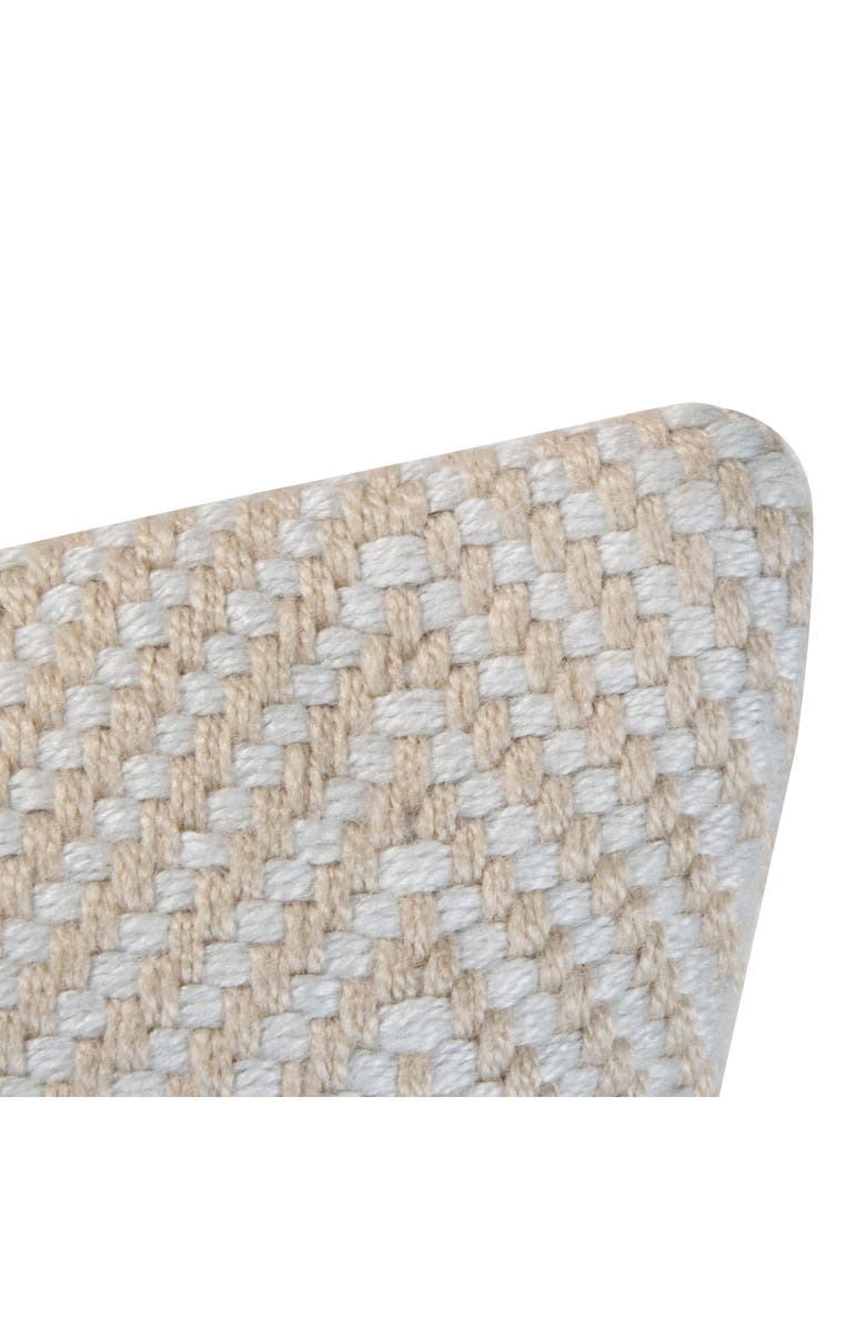 Foreside Home and Garden Diamond Pattern Handwoven Outdoor Decorative Throw Pillow, 18.1" x 18.1", Alternate, color, Beige