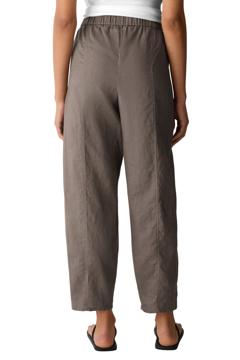 Pleated Organic Linen Lantern Pants, Alternate, color, WLNUT