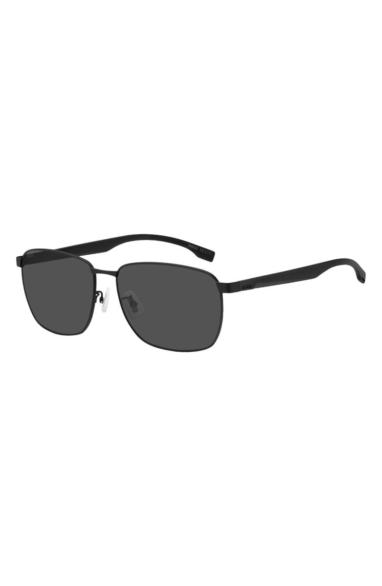 BOSS 62mm Aviator Sunglasses, Alternate, color, Matte Black