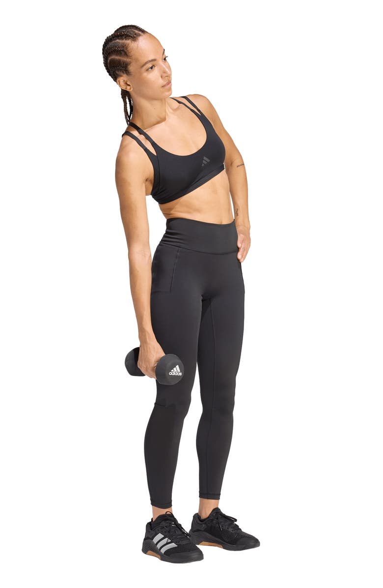 adidas Optime Workout Full Length Leggings, Alternate, color, Black