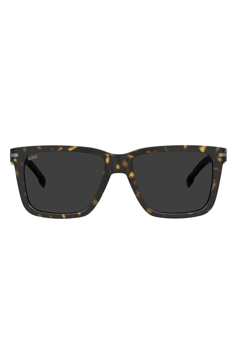 BOSS 55mm Square Sunglasses, Main, color, Havana