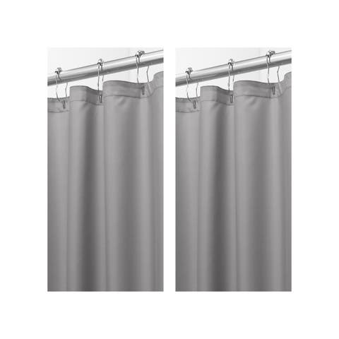 Solid Polyester Shower Curtain - 72" x 72" - Set of 2 - Gray