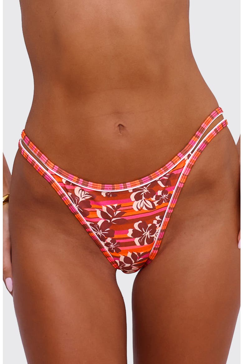 Double Bind Strappy Bikini Bottoms, Main, color, SUNKISSED STRIPE