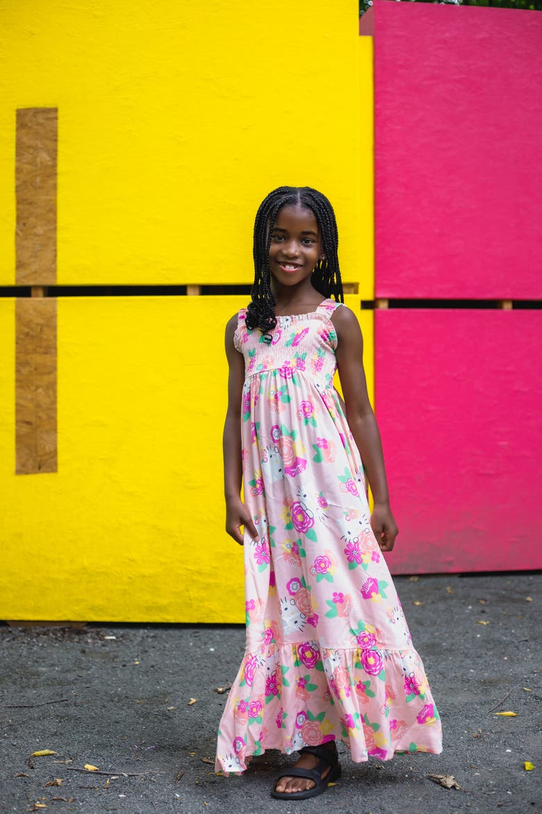 Sleeveless Maxi Dress, Alternate, color, Hello Kitty Pink