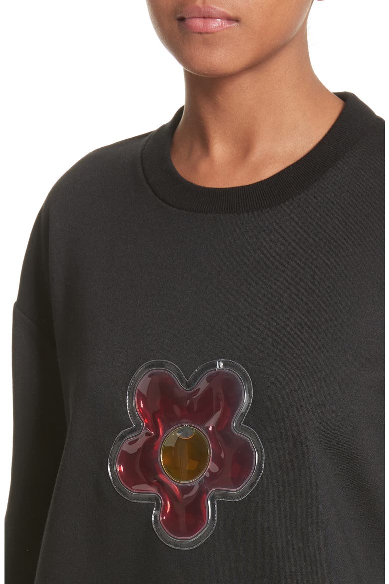 Barnacles Flower Sweatshirt, Alternate, color, BLACK