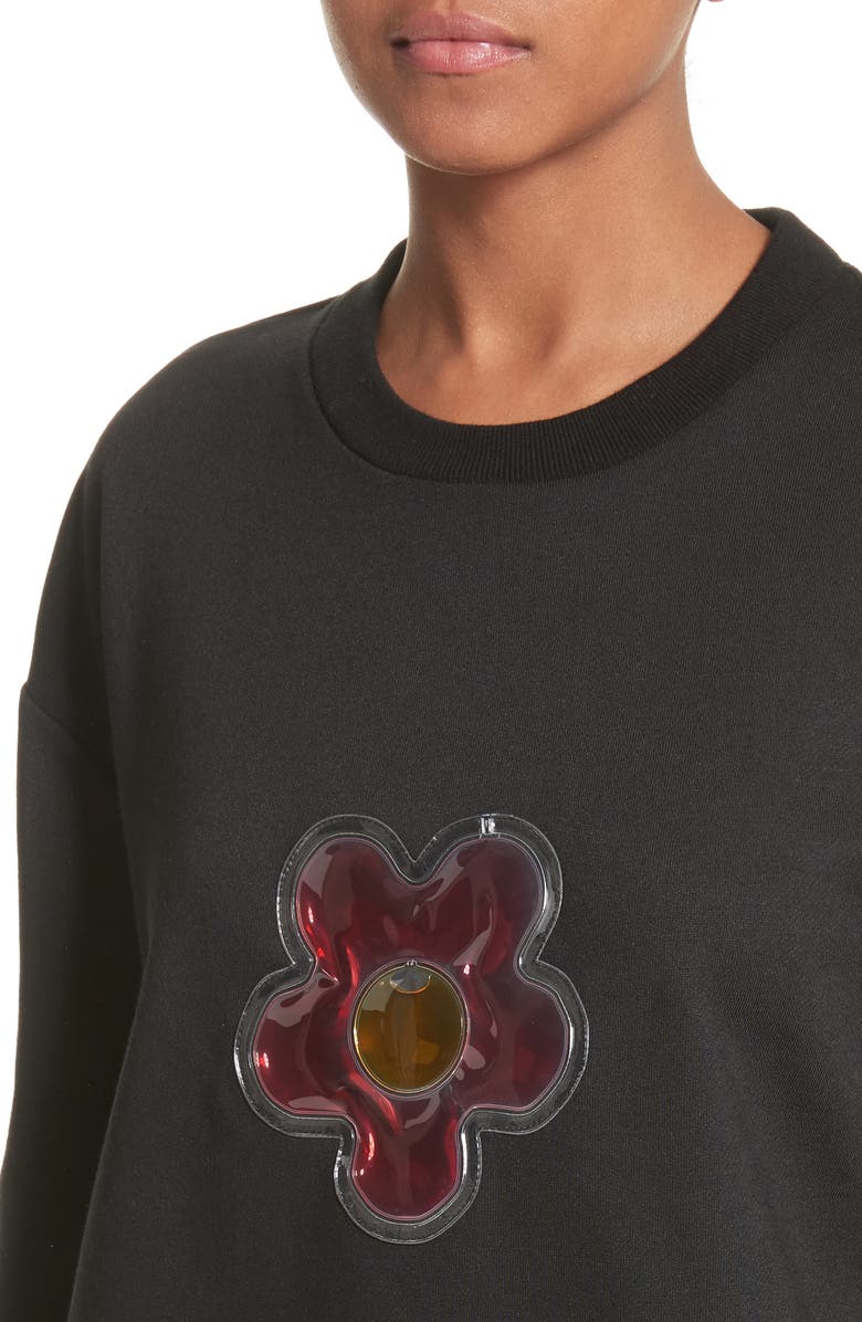 Sandy Liang Barnacles Flower Sweatshirt, Alternate, color, 