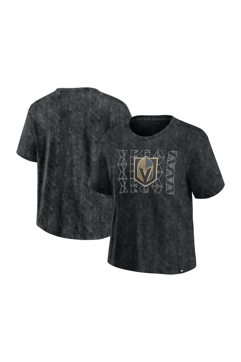 Women's Fanatics  Black Vegas Golden Knights Faded Wash T-Shirt, Alternate, color, Black