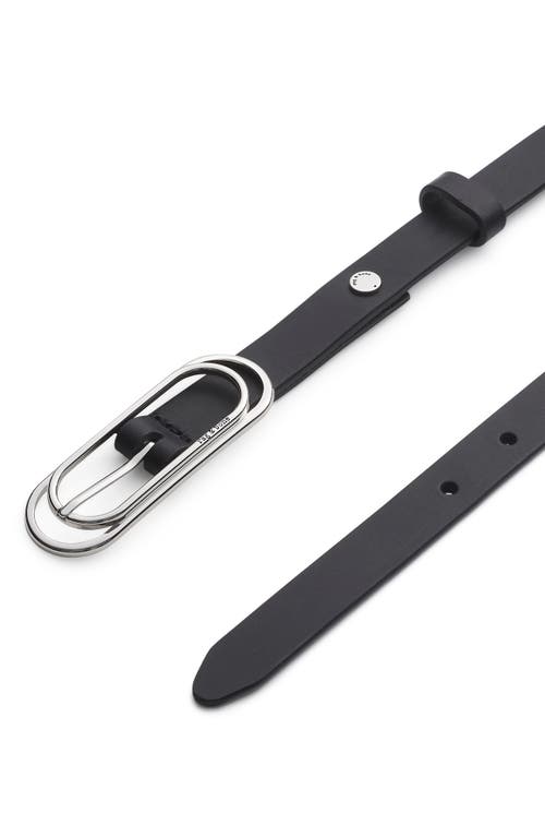 Rag & Bone Duo Rounded Rebound Leather Belt In Black