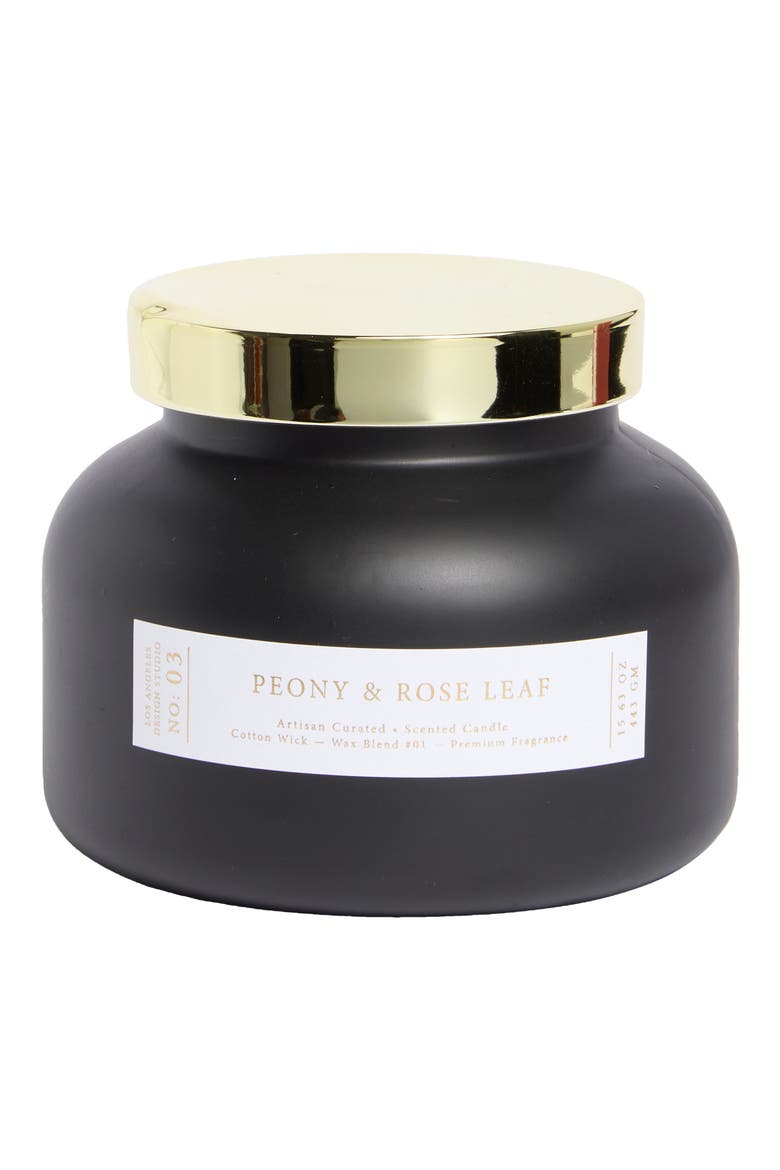 Peony & Rose Leaf Garden Jar Candle, Main, color, PEONY N ROSE LEAF