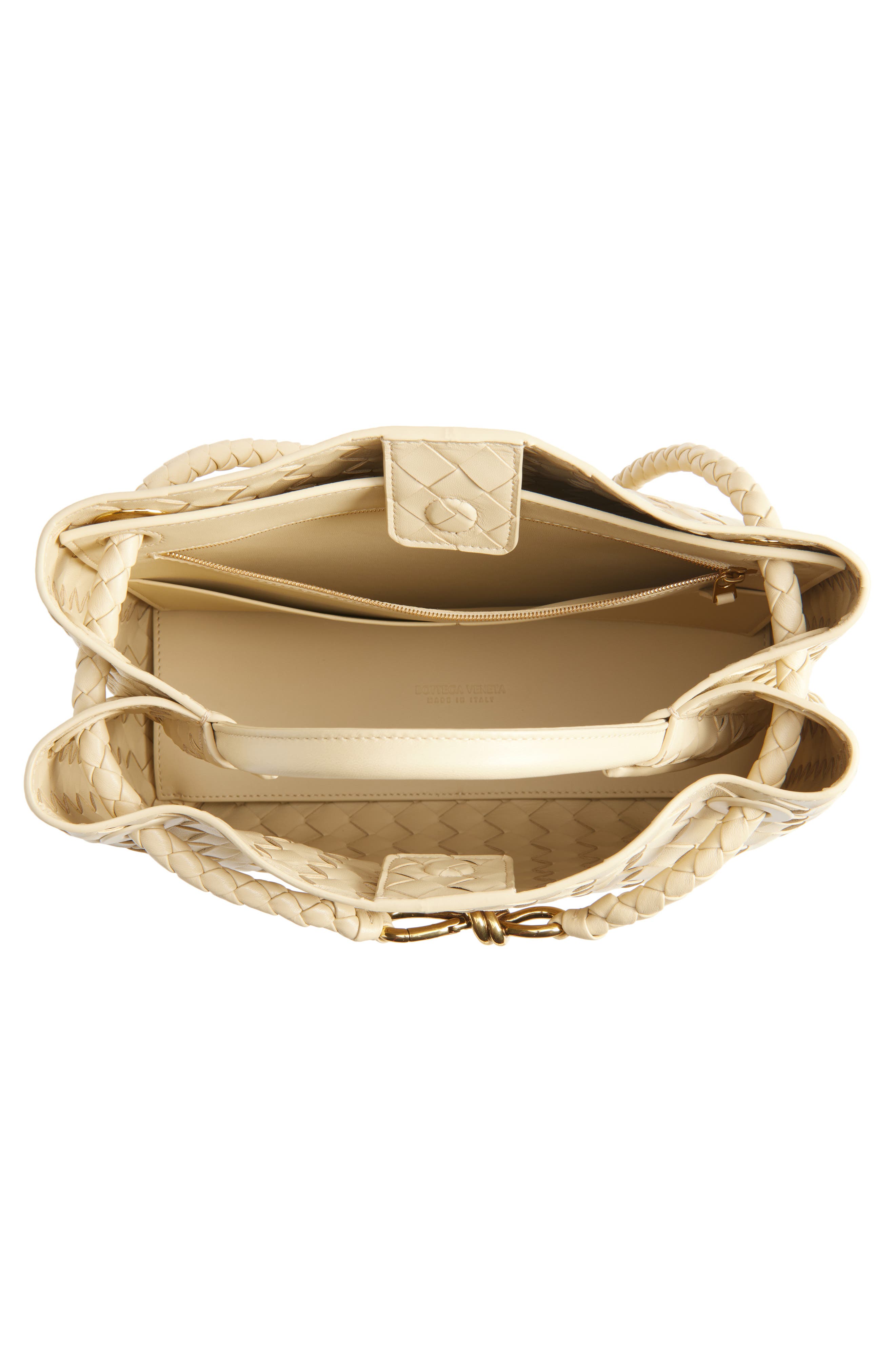 Medium Andiamo Intrecciato Shoulder Bag, Alternate, color, 9713 TUFO-MUSE BRASS