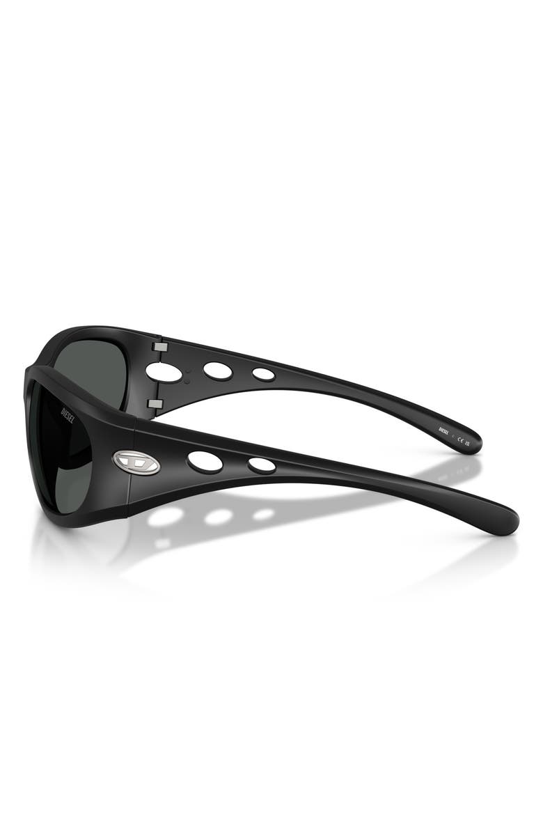 DIESEL<sup>®</sup> DL3012U 58mm Rectangular Sunglasses, Alternate, color, Black Matte / Dark Grey