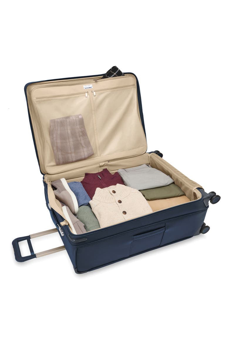 Baseline Extra Large Expandable Spinner Suitcase, Alternate, color, NAVY