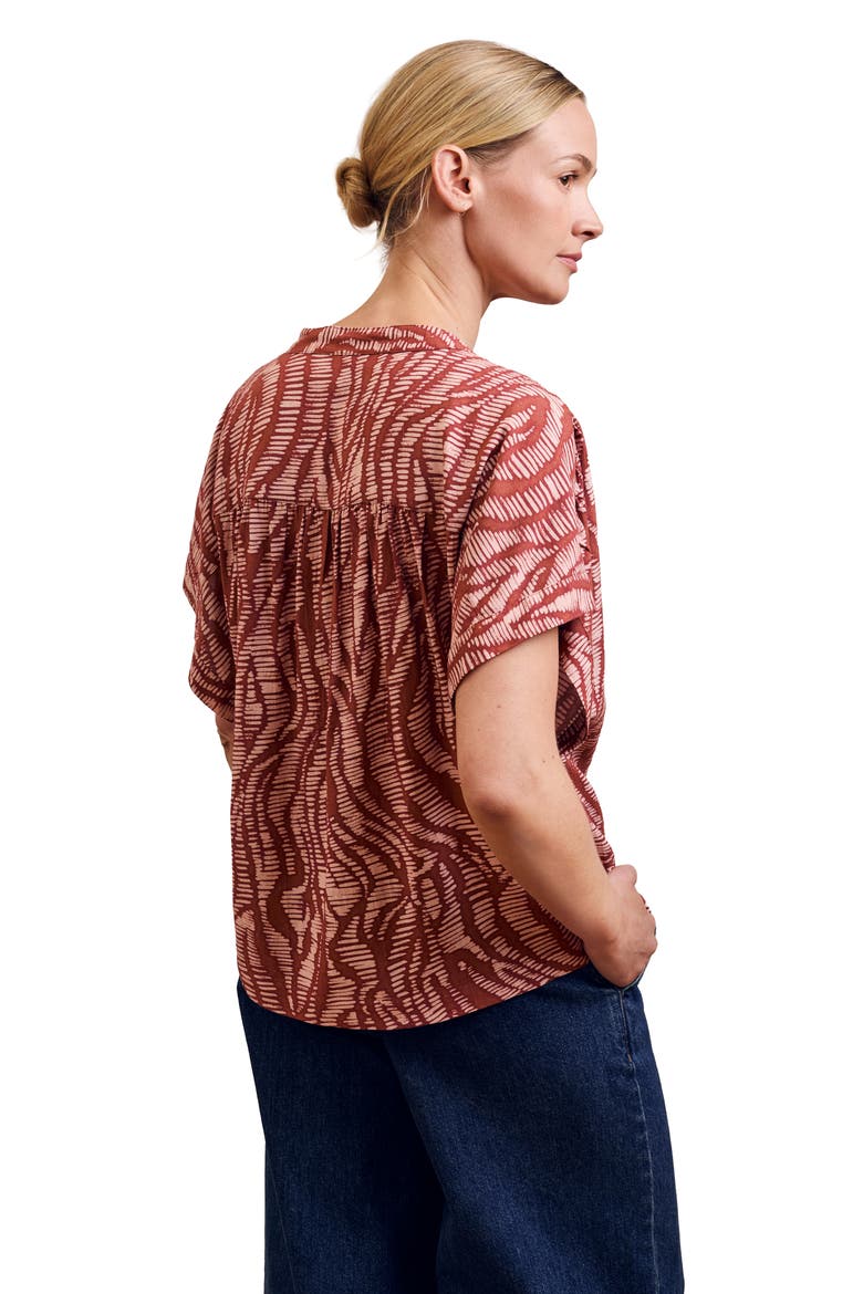 Printed Drop Shoulder Top, Alternate, color, Pink Wavy Animal