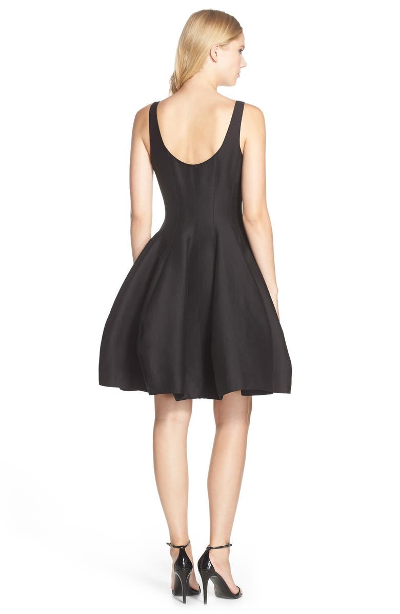 Halston Heritage Cotton Blend Faille Fit & Flare Dress, Alternate, color,