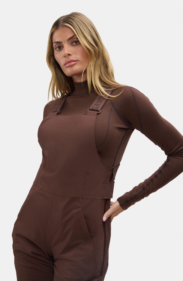 Halfdays Carson Waterproof Snow Bib Overalls, Alternate, color, Spiked Cocoa