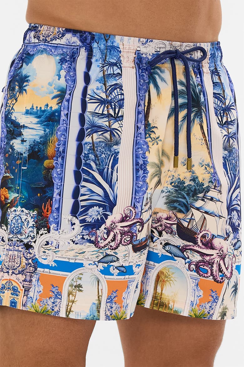 Mid Length Boardshort With Elastic Waist Song Of Saint Anthony, Alternate, color, Song Of Saint Anthony