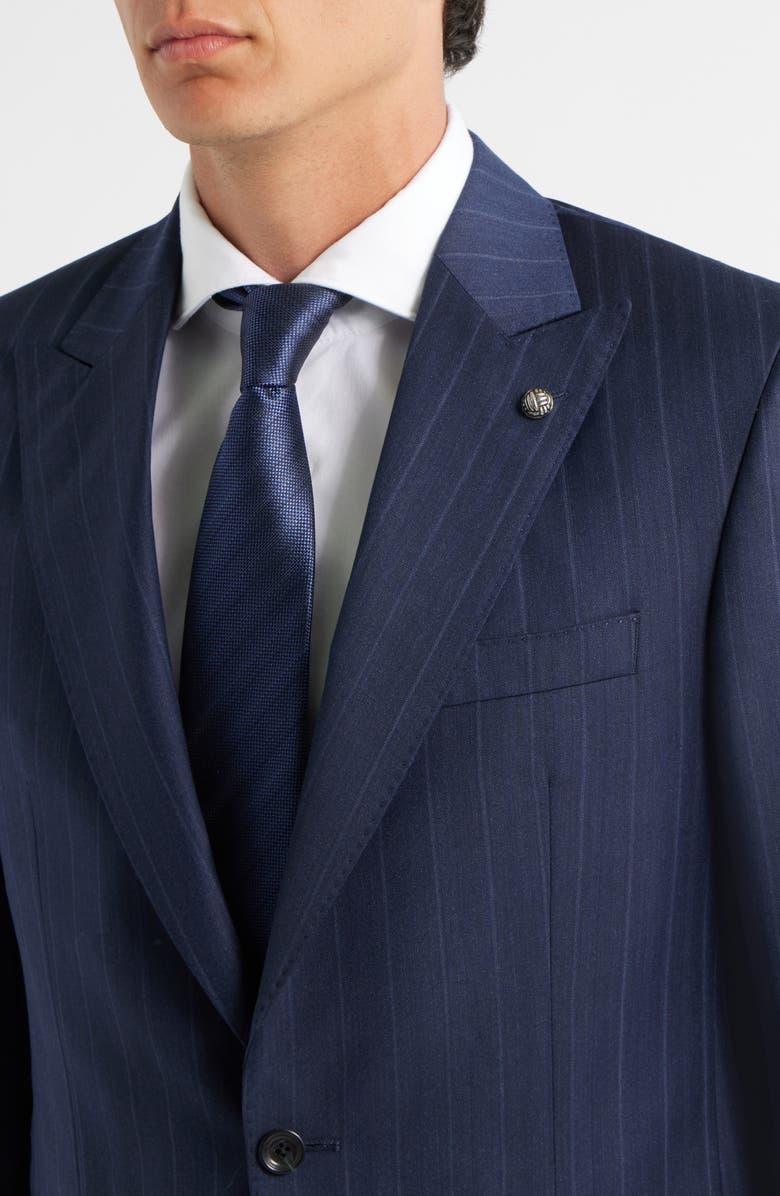 Jack Victor Engel Stripe Super 130s Wool Suit, Alternate, color, Navy
