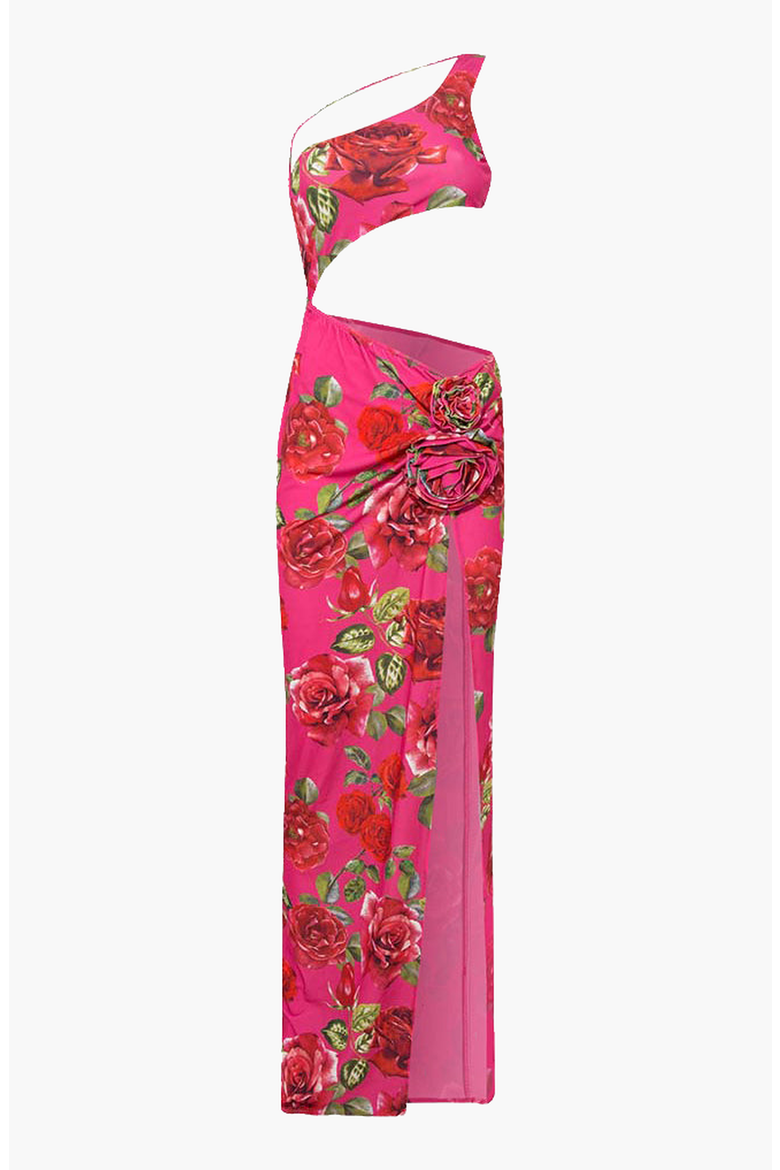 FLAME DRESS, Alternate, color, Printed Fuchsia