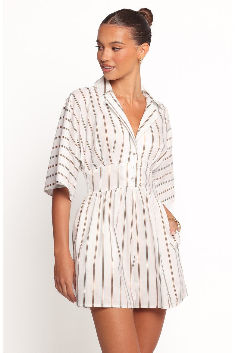 Sonyalle Stripe Cotton Romper, Alternate, color, WHITE/BLUE BROWN STRIPE