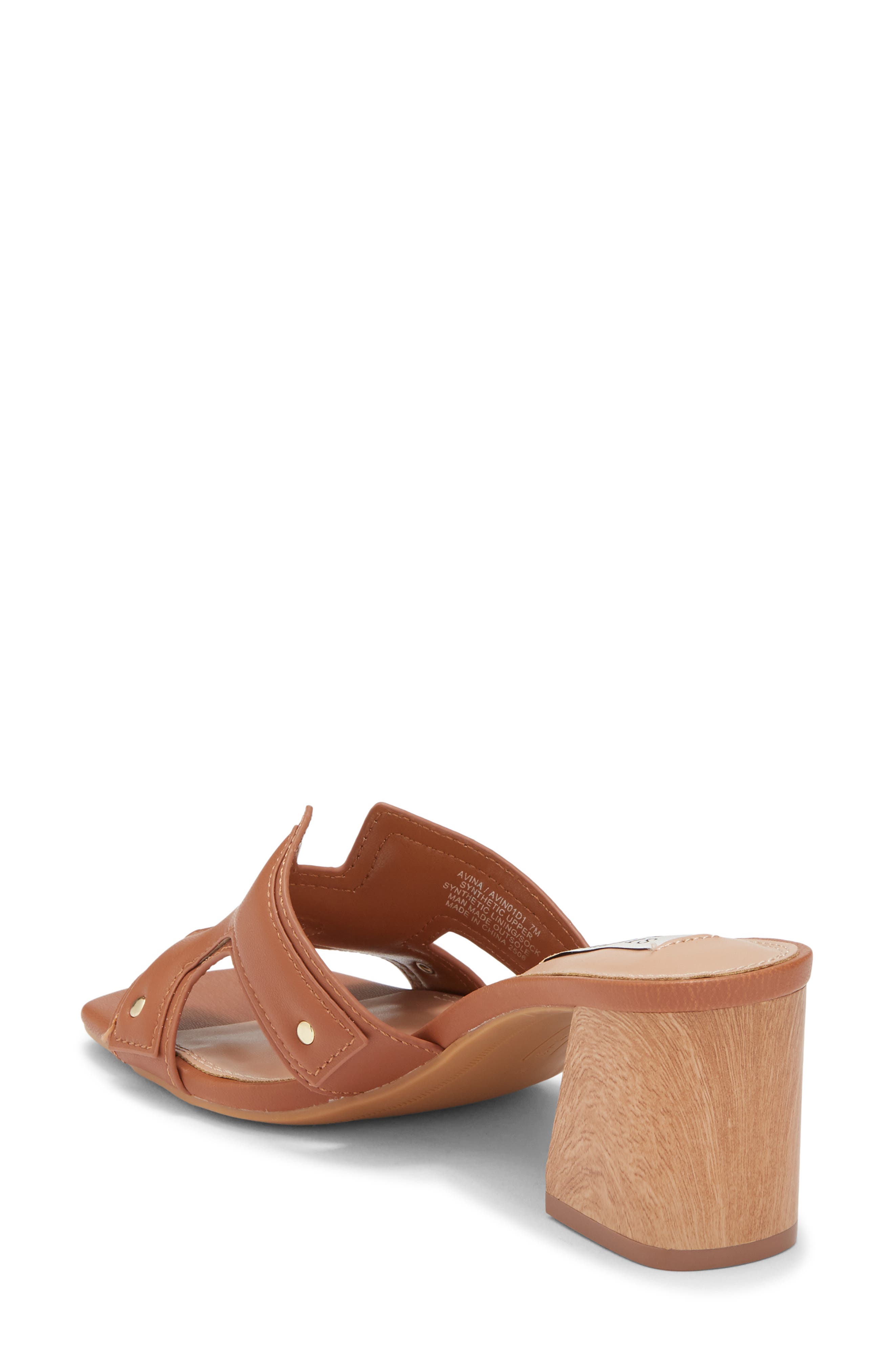 Avina Block Heel Slide Sandal, Alternate, color, COGNAC