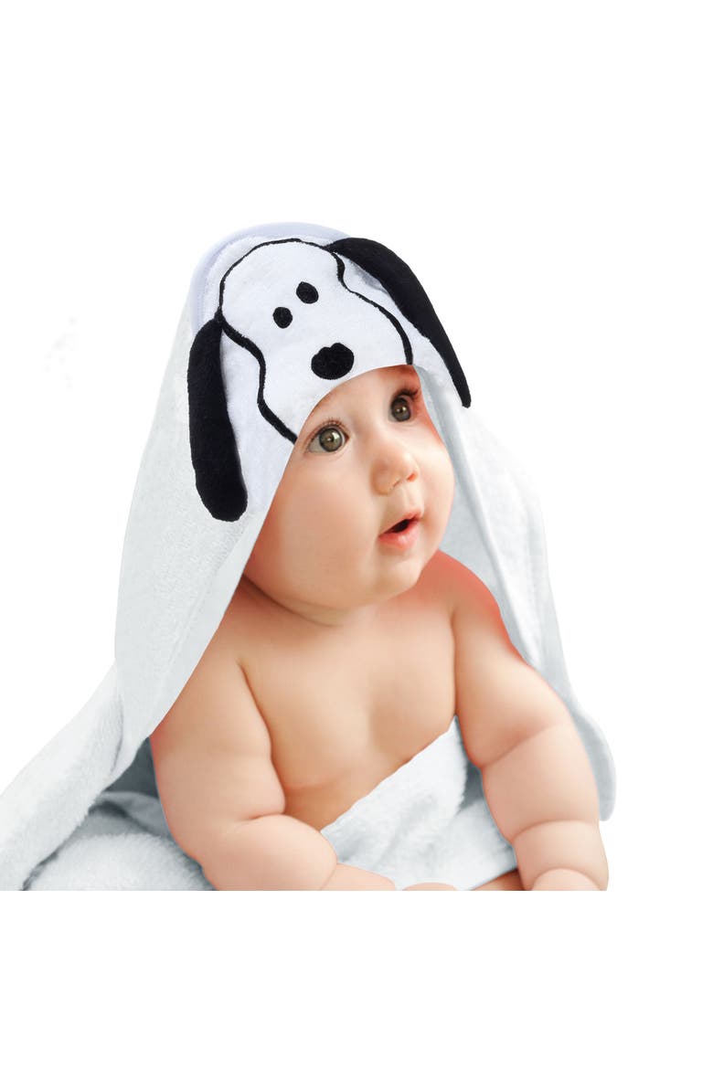 Snoopy Baby/Infant Cotton Hooded Bath Towel, Main, color, White