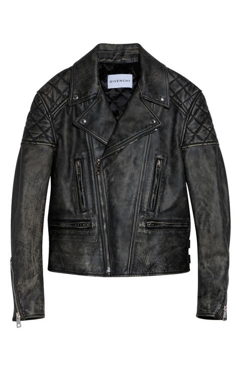 Sunflower Back Leather Biker Jacket