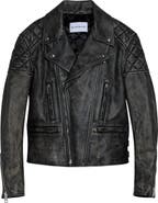 Givenchy Sunflower Back Leather Biker Jacket