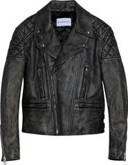 Givenchy Sunflower Back Leather Biker Jacket