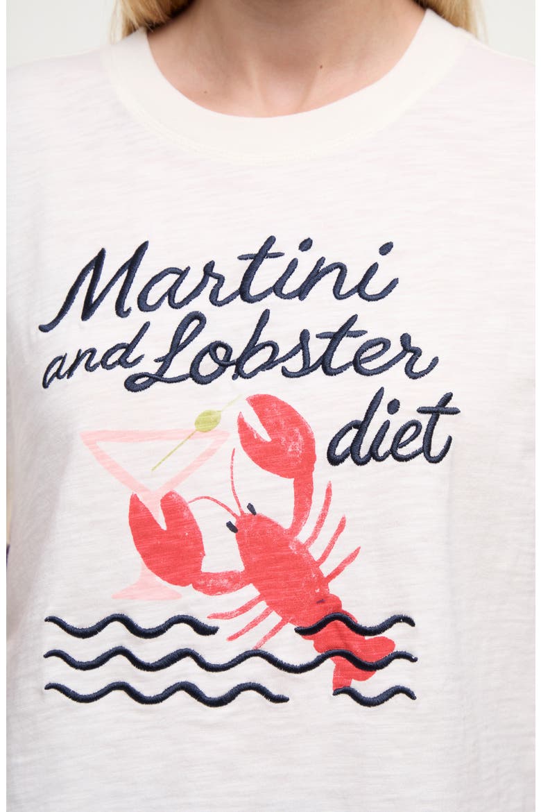 Jamie Lobster Diet Cotton Graphic T-Shirt, Alternate, color, SNOW WHITE
