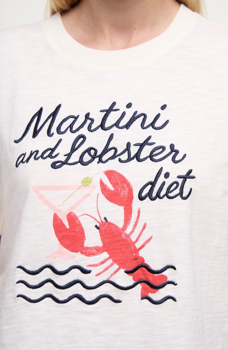Wildfox Jamie Lobster Diet Cotton Graphic T-Shirt, Alternate, color, Snow White