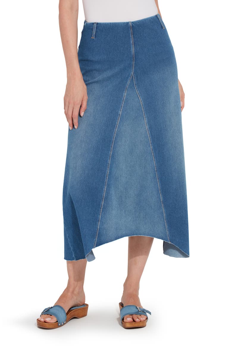 Camille Denim Midi Skirt, Main, color, MIDWASH
