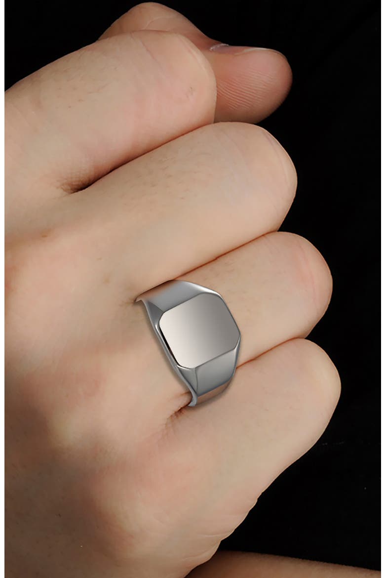 Men's Signet Ring, Alternate, color, SILVER