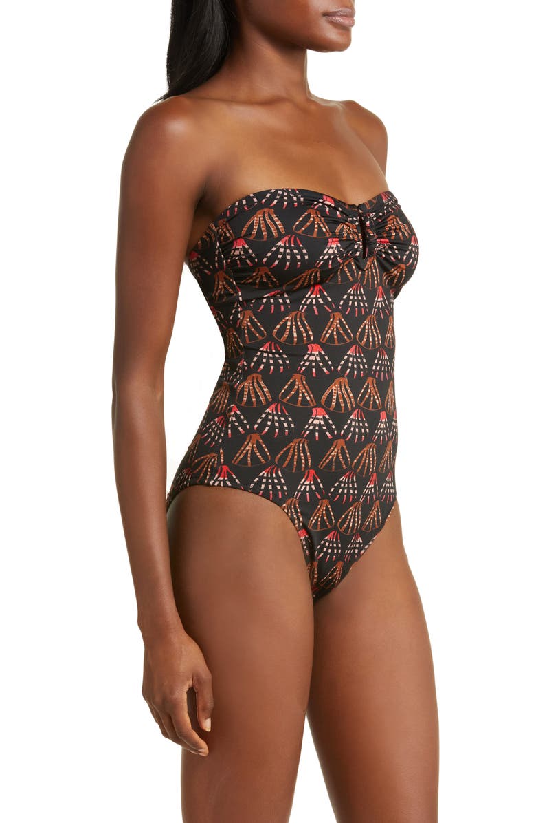Ulla Johnson Monterey Abstract Print Strapless One-Piece Swimsuit, Alternate, color, 