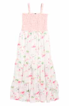 Ava & Yelly Kids' Smocked Print Sundress