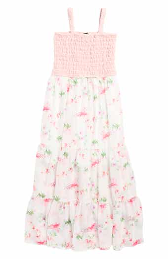 Ava & Yelly Kids' Smocked Print Sundress