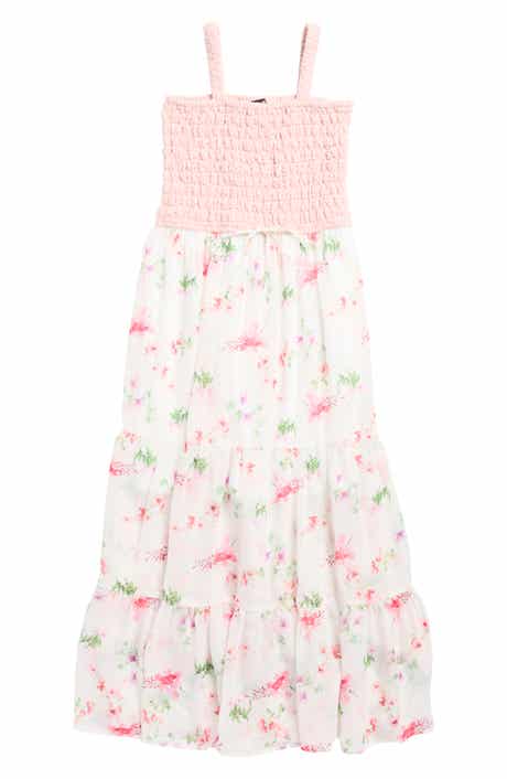 Ava & Yelly Kids' Smocked Print Sundress