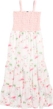 Ava & Yelly Kids' Smocked Print Sundress