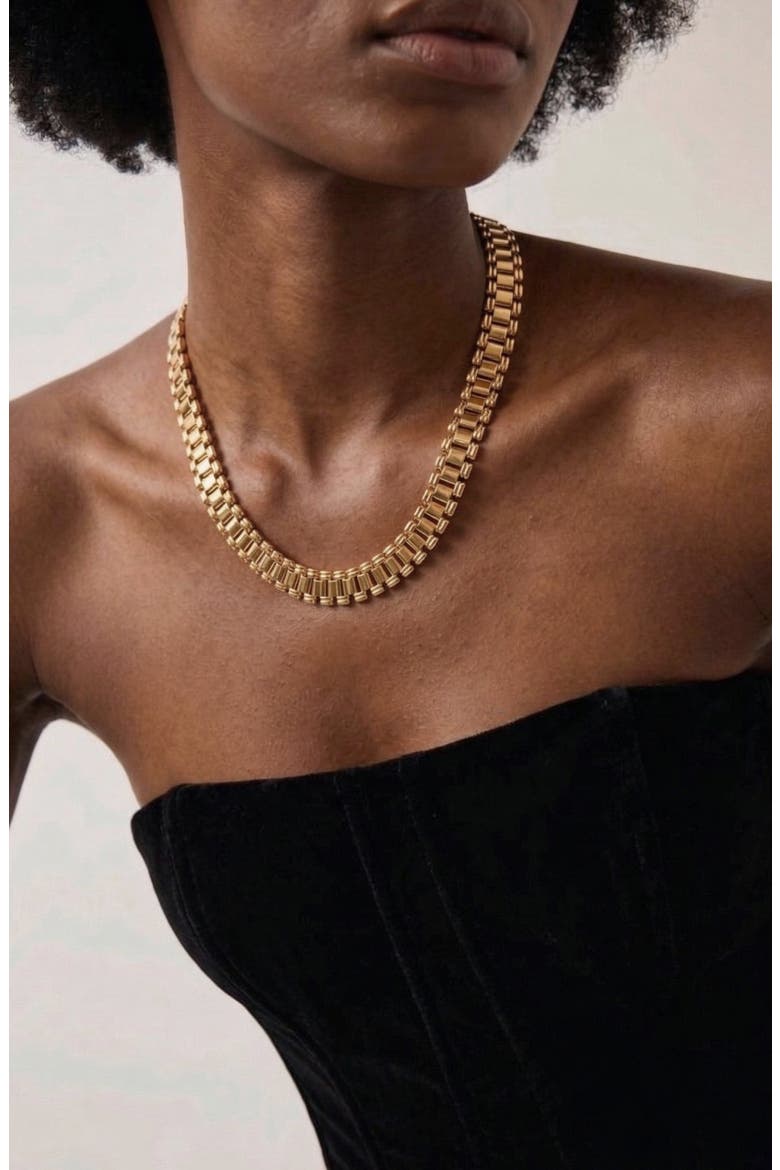 Cratford Necklace in Gold, Alternate, color, Gold