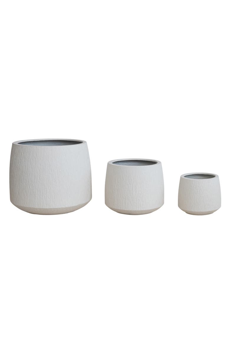 Storied Home Grooved Round Planters, Main, color, White