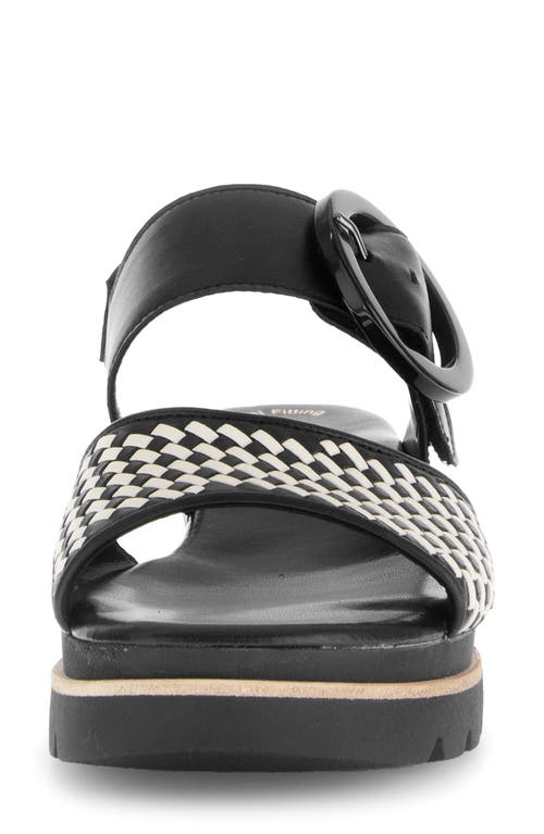 Gabor Strappy Slingback Wedge Sandal In Black