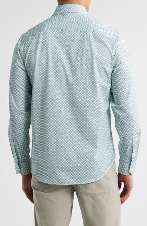Bugatchi James Ooohcotton® Geometric Print Button-up Shirt In Mint